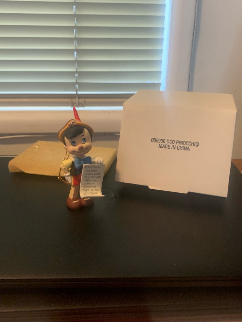 Grolier Disney Pinocchio Christmas Ornament - Brown/Red/Blue/Cream